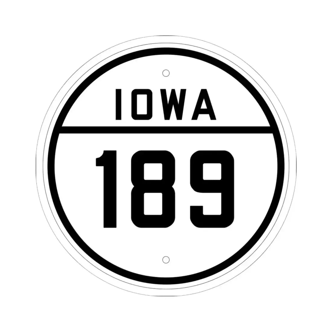 Iowa 189 1926 (Iowa) (Road Sign) STICKER Vinyl Kiss-Cut Decal 6 Inch White - The Sticker Space