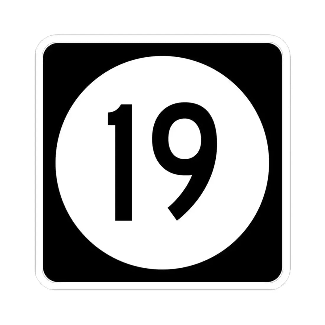 Iowa 19 (Iowa) (Road Sign) STICKER Vinyl Kiss-Cut Decal 3 Inch White - The Sticker Space