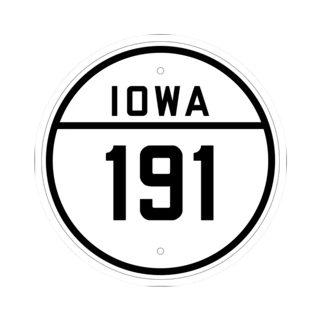 Iowa 191 1926 (Iowa) (Road Sign) STICKER Vinyl Kiss-Cut Decal 2 Inch White - The Sticker Space