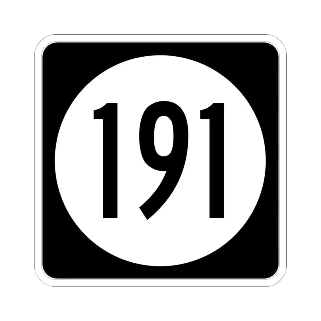 Iowa 191 (Iowa) (Road Sign) STICKER Vinyl Kiss-Cut Decal 6 Inch White - The Sticker Space