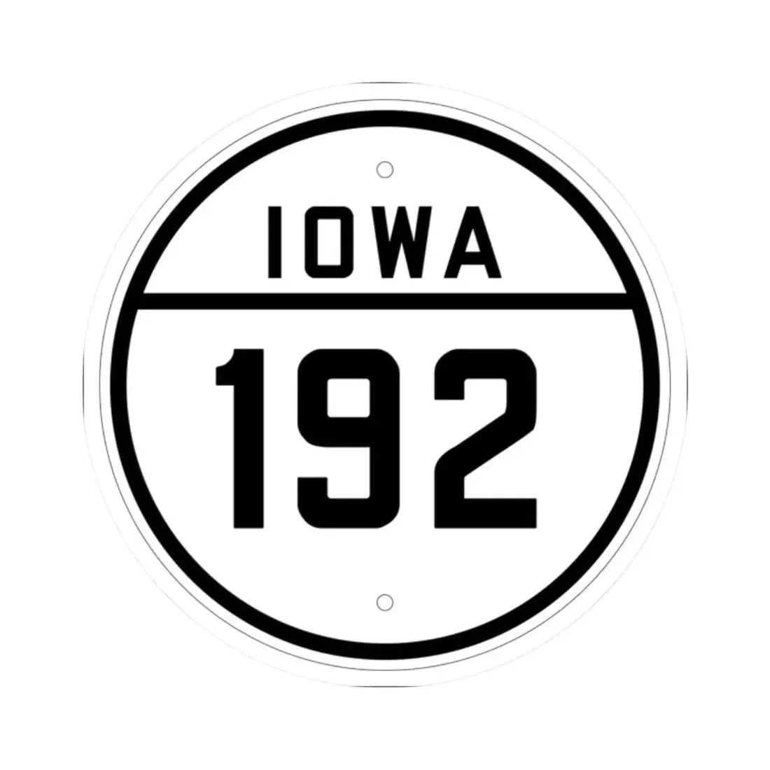 Iowa 192 1926 (Iowa) (Road Sign) STICKER Vinyl Kiss-Cut Decal 2 Inch White - The Sticker Space