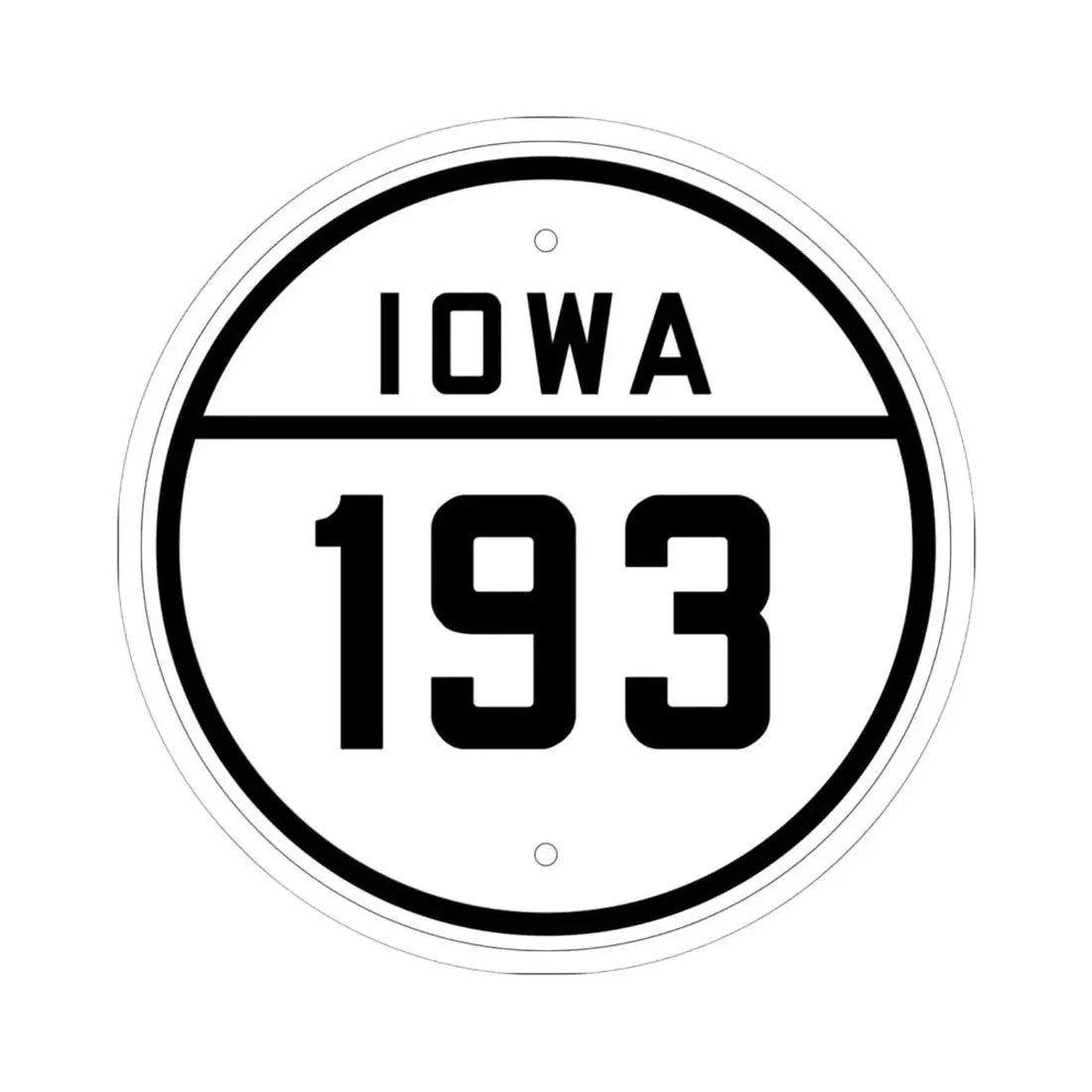 Iowa 193 1926 (Iowa) (Road Sign) STICKER Vinyl Kiss-Cut Decal 6 Inch White - The Sticker Space