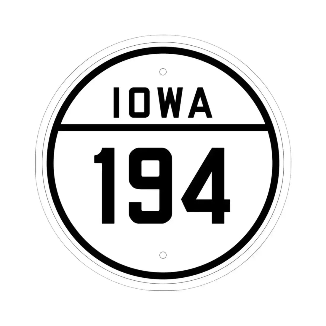 Iowa 194 1926 (Iowa) (Road Sign) STICKER Vinyl Kiss-Cut Decal 6 Inch White - The Sticker Space