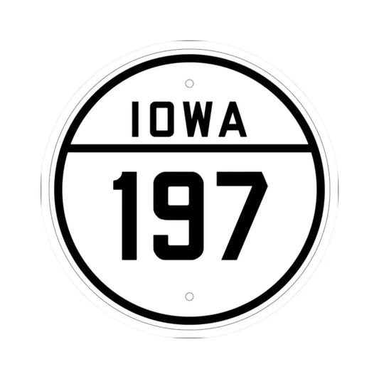 Iowa 197 1926 (Iowa) (Road Sign) STICKER Vinyl Kiss-Cut Decal 2 Inch White - The Sticker Space
