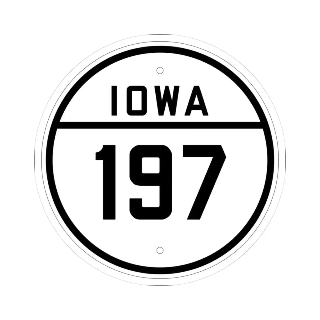 Iowa 197 1926 (Iowa) (Road Sign) STICKER Vinyl Kiss-Cut Decal 3 Inch White - The Sticker Space