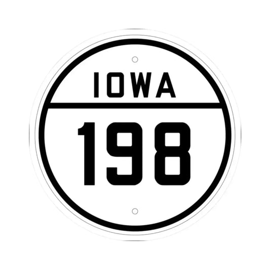 Iowa 198 1926 (Iowa) (Road Sign) STICKER Vinyl Kiss-Cut Decal 2 Inch White - The Sticker Space