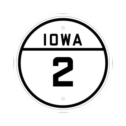 Iowa 2 1926 (Iowa) (Road Sign) STICKER Vinyl Kiss-Cut Decal 2 Inch White - The Sticker Space