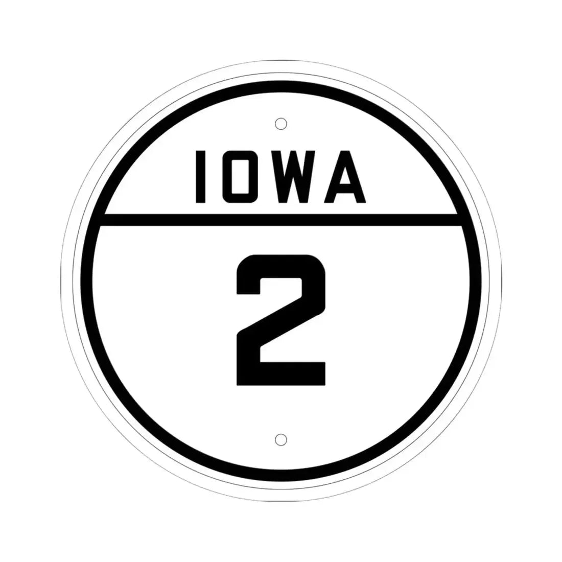 Iowa 2 1926 (Iowa) (Road Sign) STICKER Vinyl Kiss-Cut Decal 6 Inch White - The Sticker Space