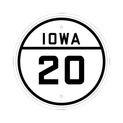 Iowa 20 1926 (Iowa) (Road Sign) STICKER Vinyl Kiss-Cut Decal 4 Inch White - The Sticker Space