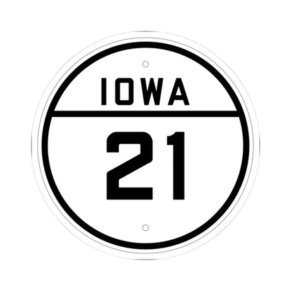 Iowa 21 1926 (Iowa) (Road Sign) STICKER Vinyl Kiss-Cut Decal 3 Inch White - The Sticker Space