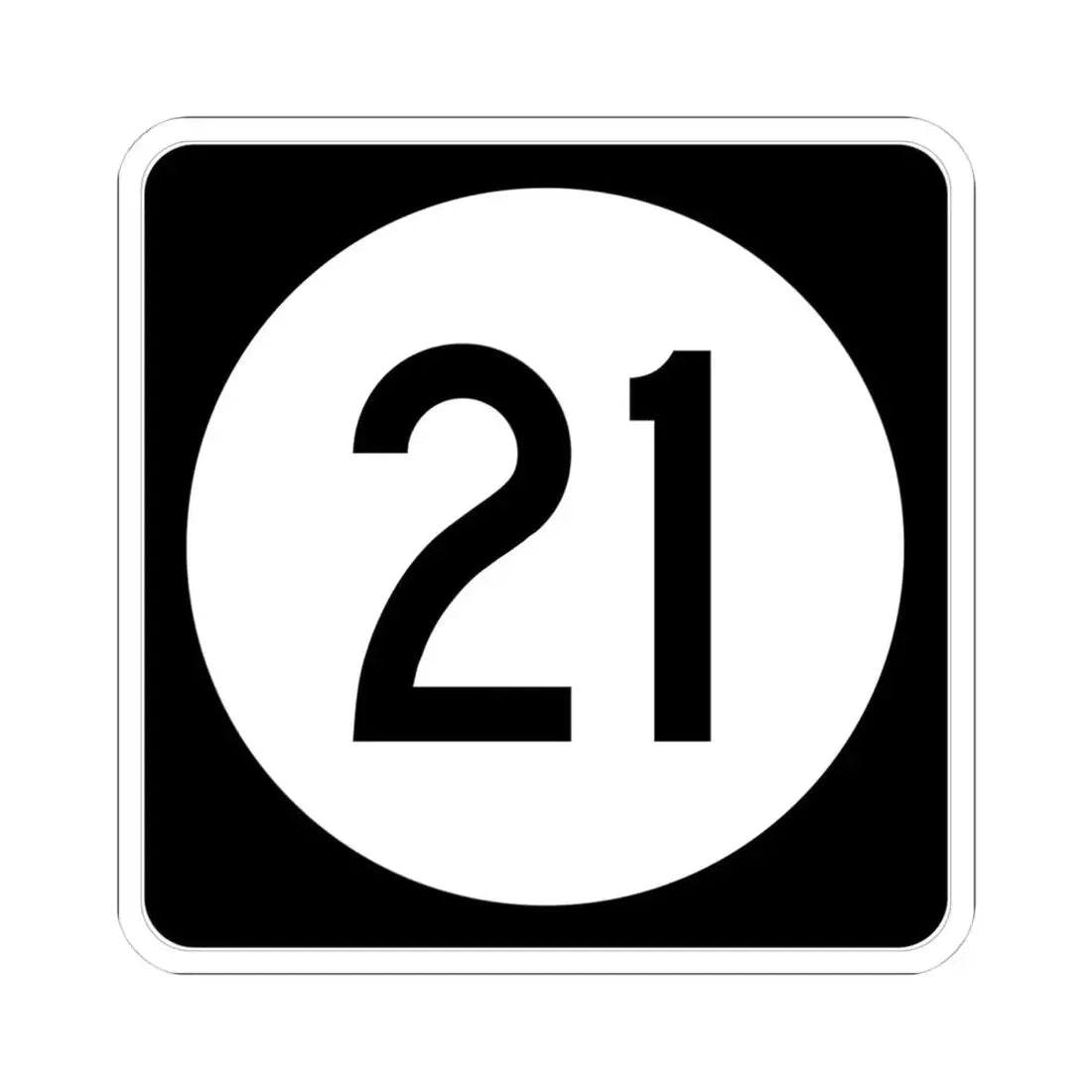 Iowa 21 (Iowa) (Road Sign) STICKER Vinyl Kiss-Cut Decal - The Sticker Space