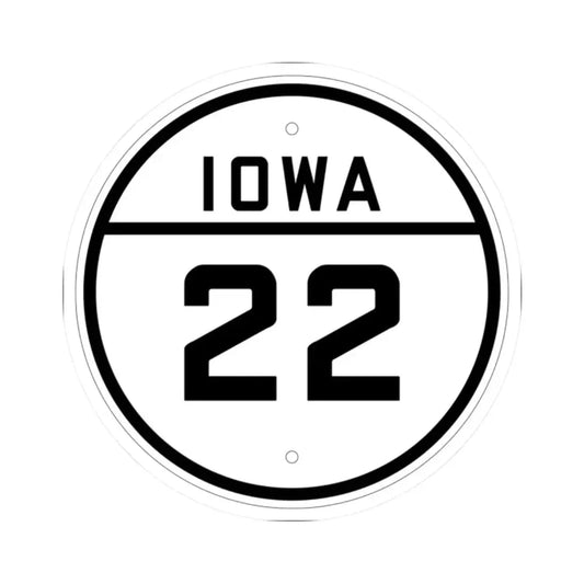 Iowa 22 1926 (Iowa) (Road Sign) STICKER Vinyl Kiss-Cut Decal 2 Inch White - The Sticker Space