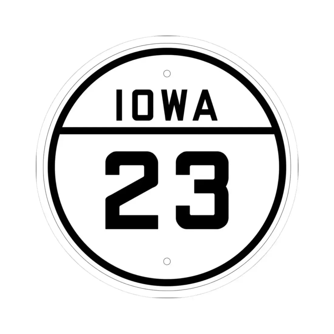Iowa 23 1926 (Iowa) (Road Sign) STICKER Vinyl Kiss-Cut Decal 3 Inch White - The Sticker Space