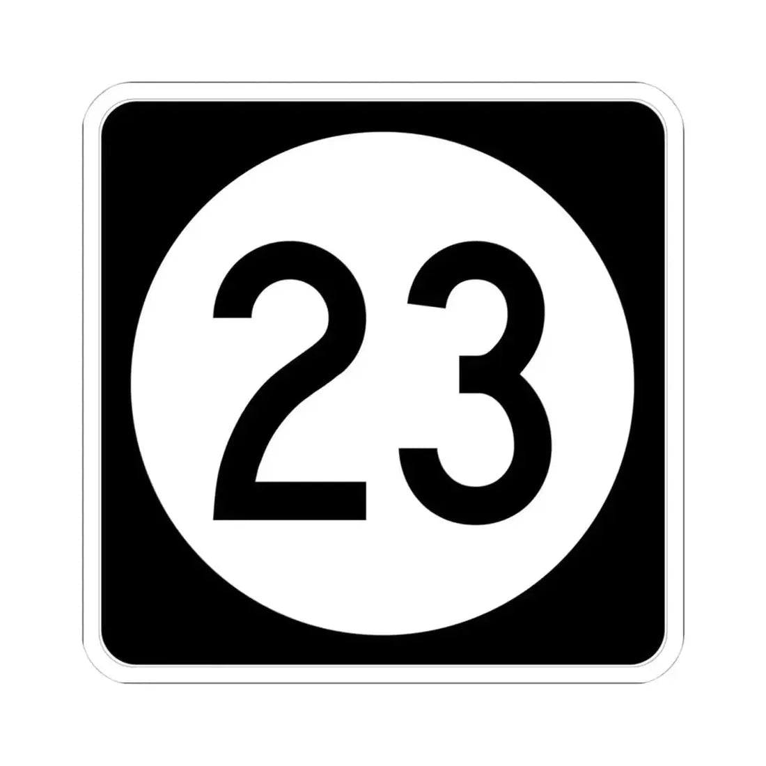 Iowa 23 (Iowa) (Road Sign) STICKER Vinyl Kiss-Cut Decal 4 Inch White - The Sticker Space