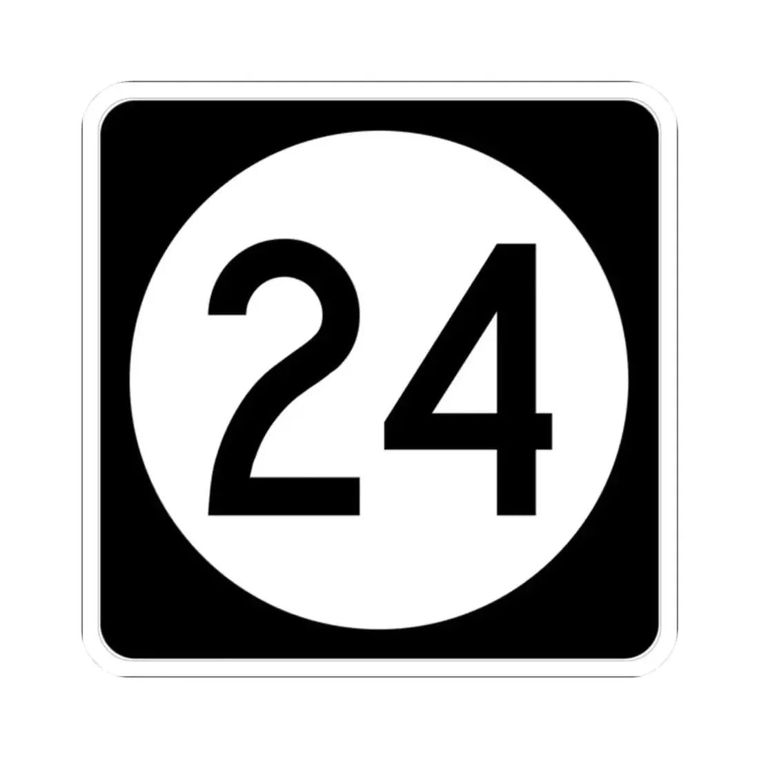 Iowa 24 (Iowa) (Road Sign) STICKER Vinyl Kiss-Cut Decal 2 Inch White - The Sticker Space