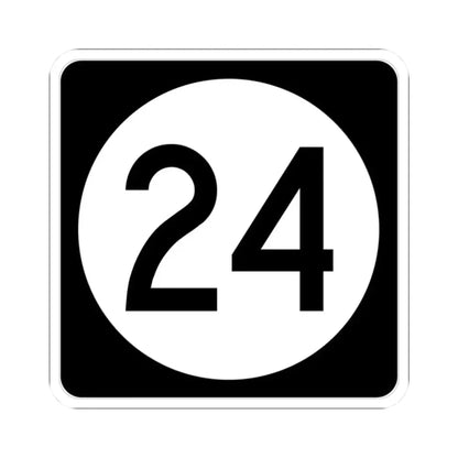 Iowa 24 (Iowa) (Road Sign) STICKER Vinyl Kiss-Cut Decal 2 Inch White - The Sticker Space