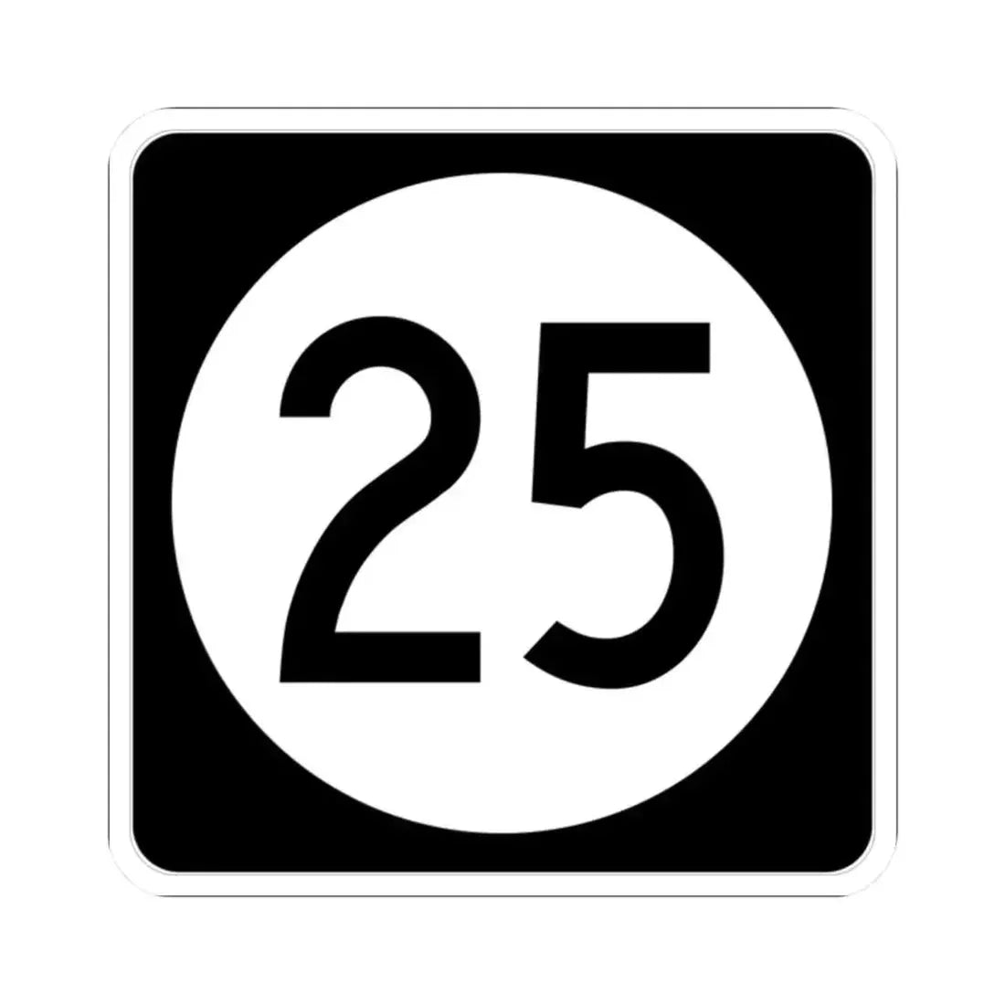 Iowa 25 (Iowa) (Road Sign) STICKER Vinyl Kiss-Cut Decal 2 Inch White - The Sticker Space