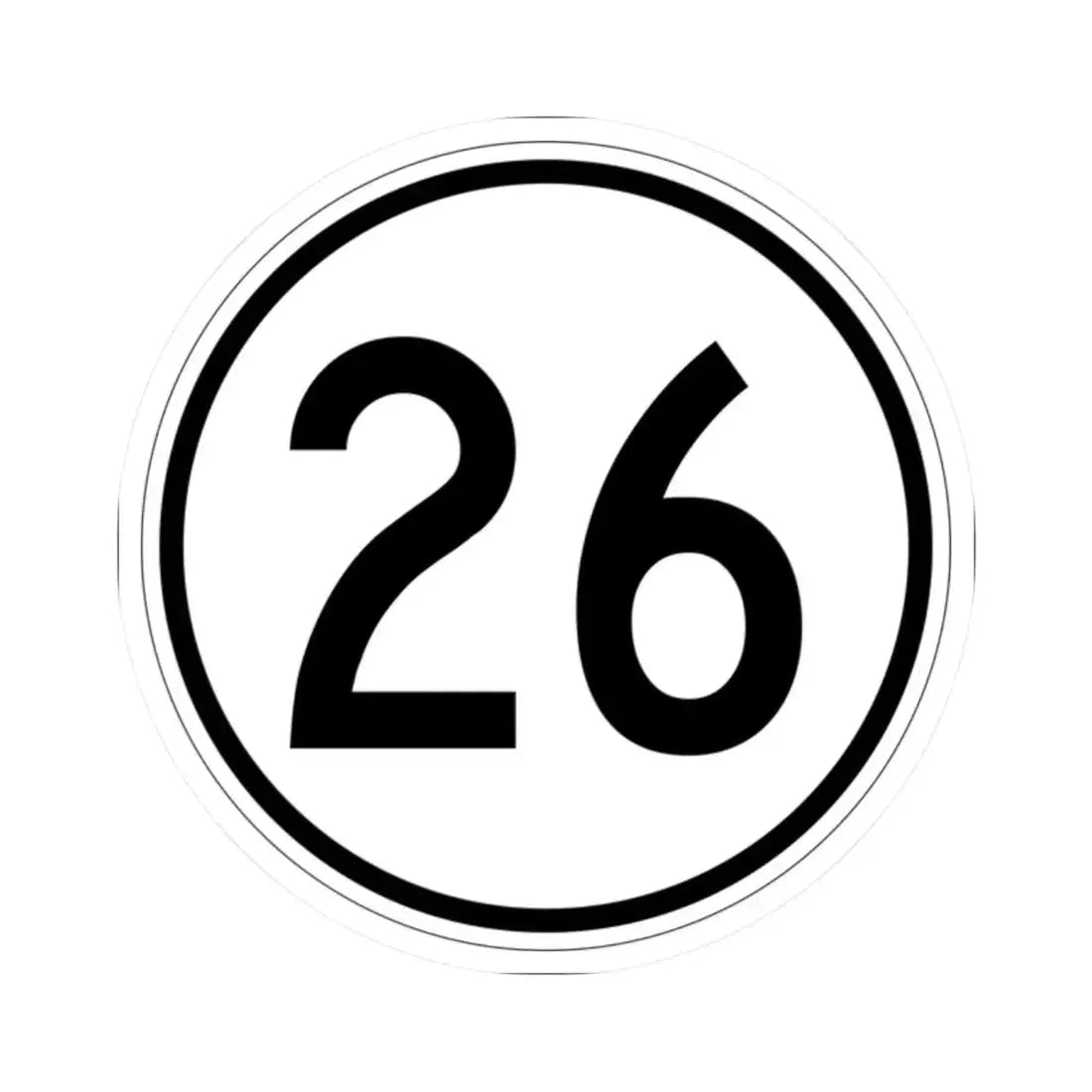 Iowa 26 1950 (Iowa) (Road Sign) STICKER Vinyl Kiss-Cut Decal 2 Inch White - The Sticker Space