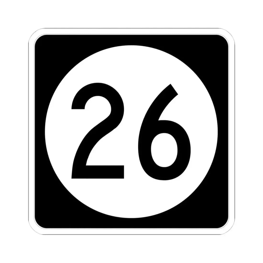 Iowa 26 (Iowa) (Road Sign) STICKER Vinyl Kiss-Cut Decal 4 Inch White - The Sticker Space