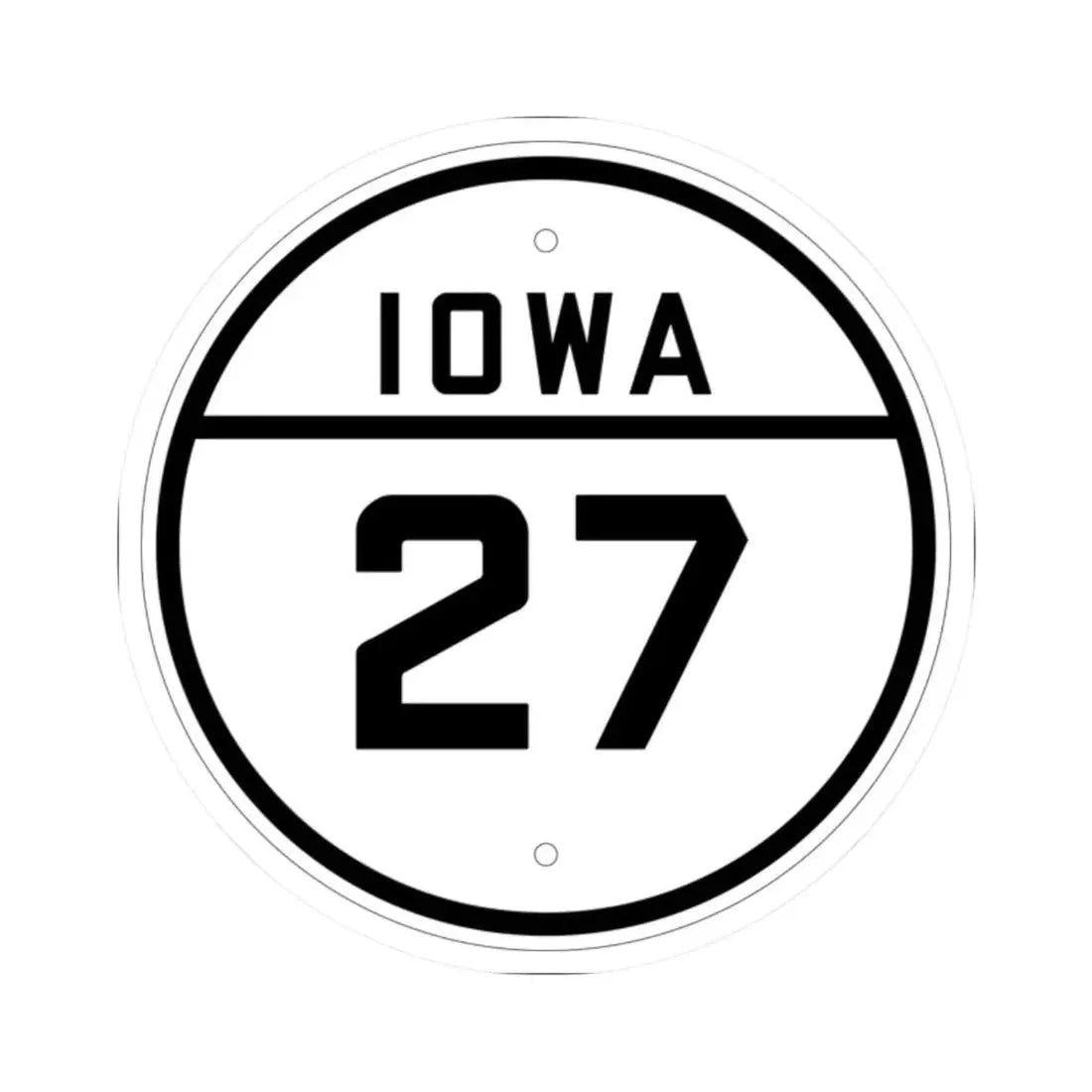 Iowa 27 1926 (Iowa) (Road Sign) STICKER Vinyl Kiss-Cut Decal 2 Inch White - The Sticker Space