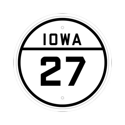 Iowa 27 1926 (Iowa) (Road Sign) STICKER Vinyl Kiss-Cut Decal 3 Inch White - The Sticker Space