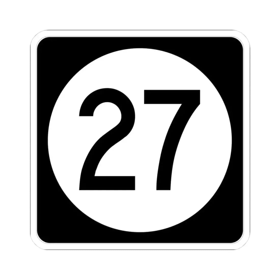 Iowa 27 (Iowa) (Road Sign) STICKER Vinyl Kiss-Cut Decal 3 Inch White - The Sticker Space