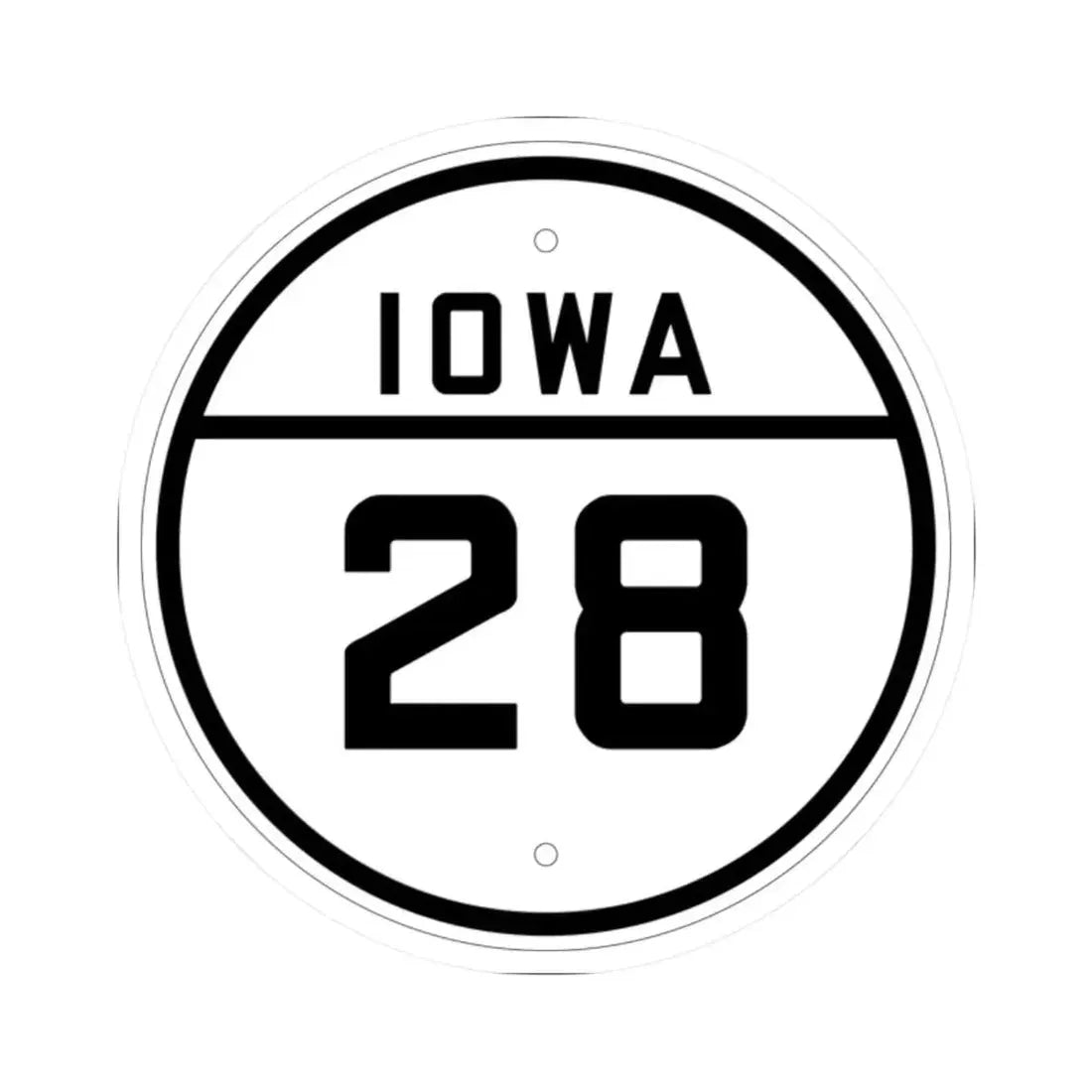 Iowa 28 1926 (Iowa) (Road Sign) STICKER Vinyl Kiss-Cut Decal 2 Inch White - The Sticker Space