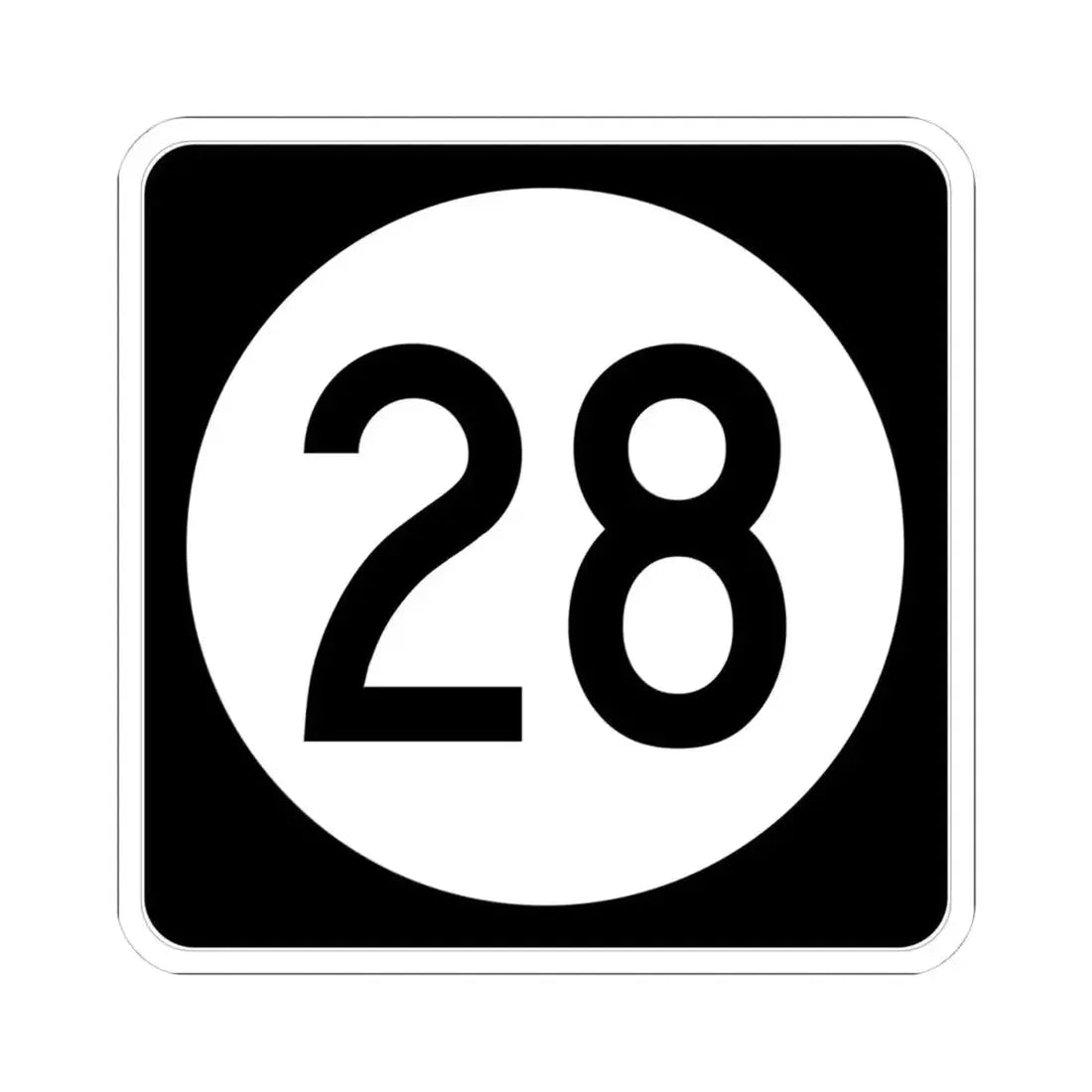 Iowa 28 (Iowa) (Road Sign) STICKER Vinyl Kiss-Cut Decal 4 Inch White - The Sticker Space