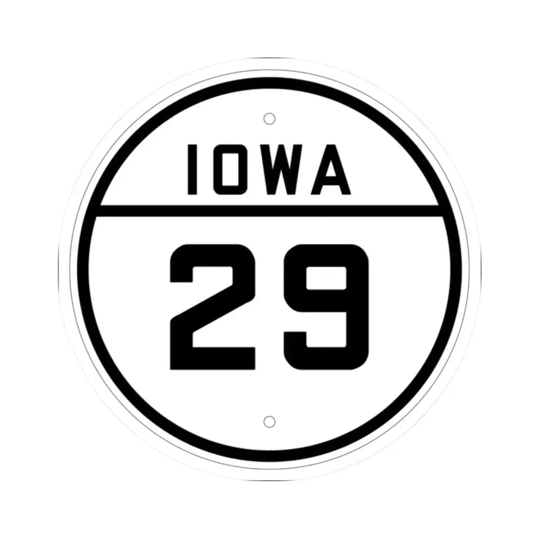 Iowa 29 1926 (Iowa) (Road Sign) STICKER Vinyl Kiss-Cut Decal 2 Inch White - The Sticker Space