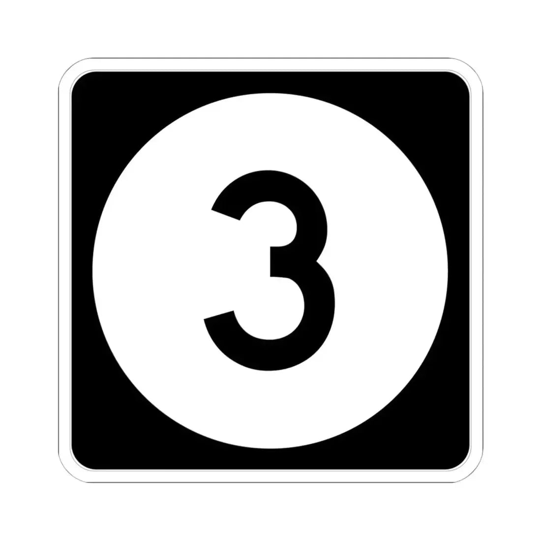 Iowa 3 (Iowa) (Road Sign) STICKER Vinyl Kiss-Cut Decal 6 Inch White - The Sticker Space