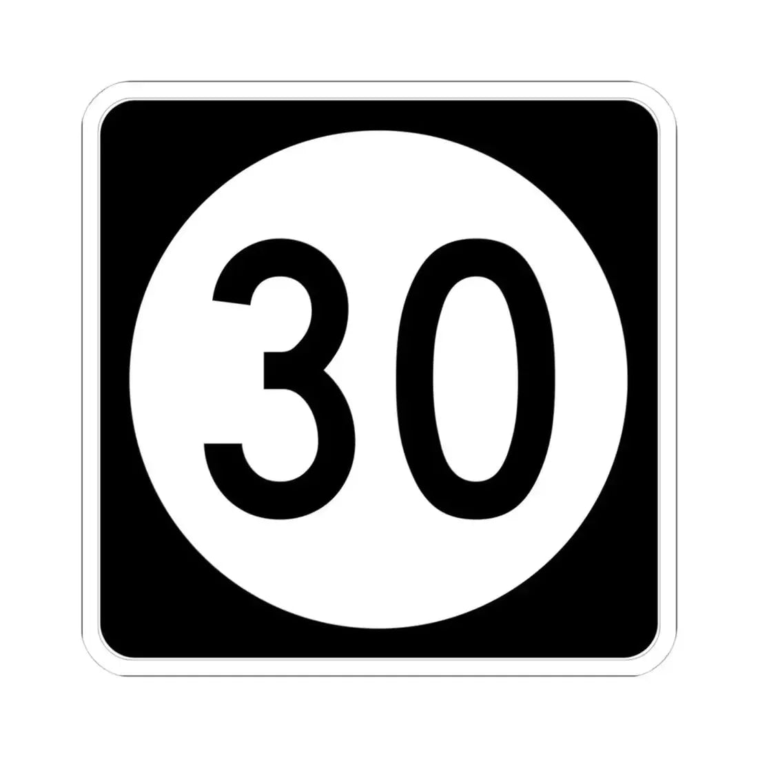 Iowa 30 (Iowa) (Road Sign) STICKER Vinyl Kiss-Cut Decal 4 Inch White - The Sticker Space