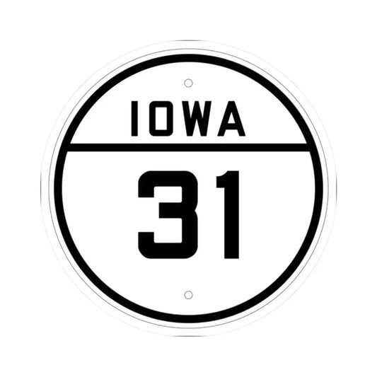 Iowa 31 1926 (Iowa) (Road Sign) STICKER Vinyl Kiss-Cut Decal 2 Inch White - The Sticker Space