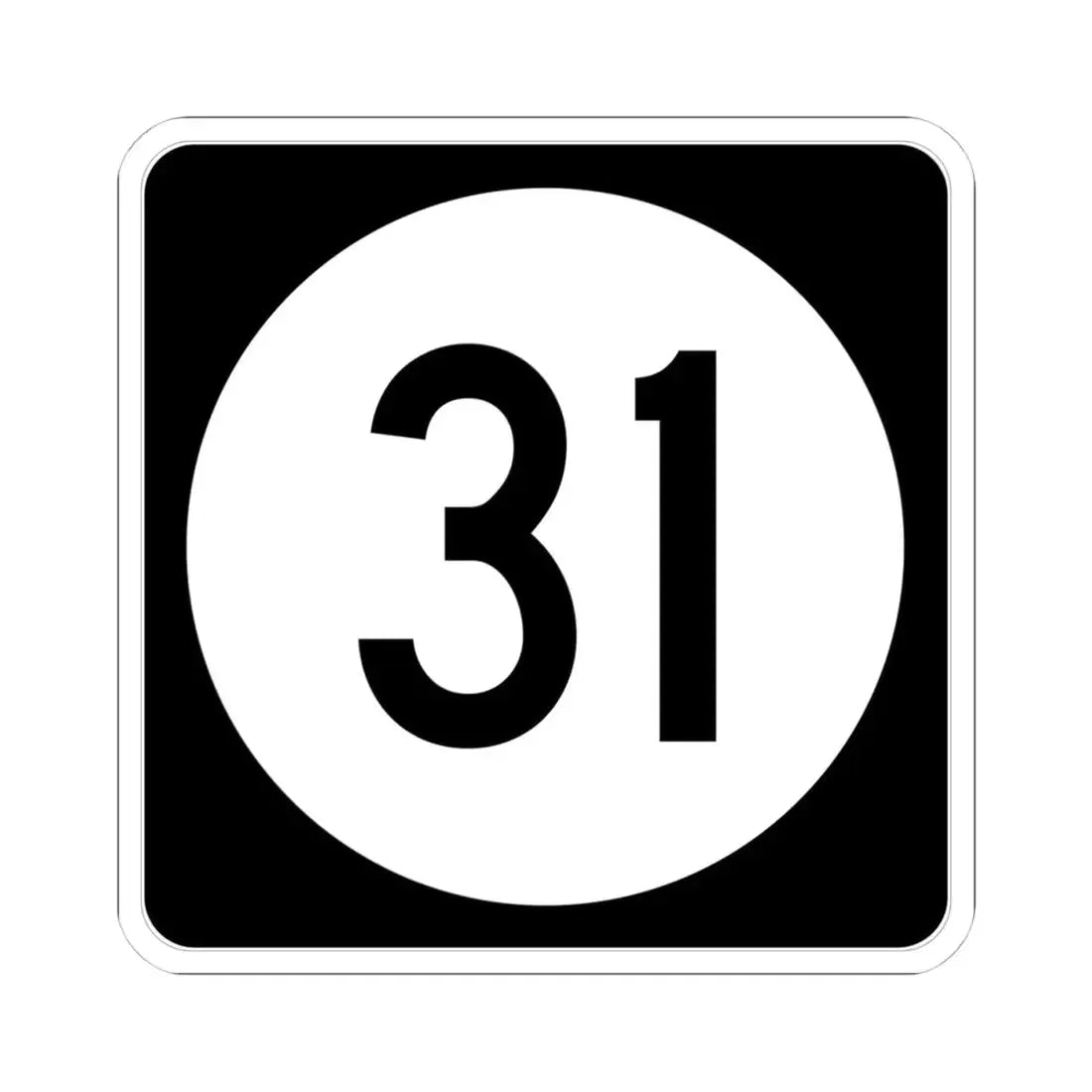 Iowa 31 (Iowa) (Road Sign) STICKER Vinyl Kiss-Cut Decal 4 Inch White - The Sticker Space