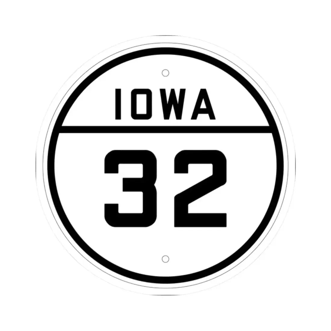 Iowa 32 1926 (Iowa) (Road Sign) STICKER Vinyl Kiss-Cut Decal 2 Inch White - The Sticker Space