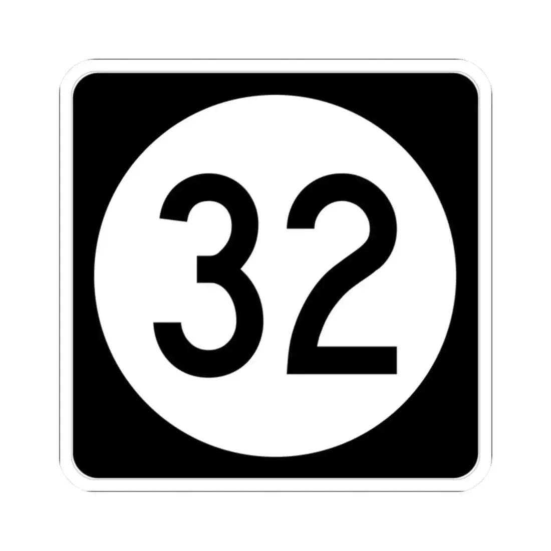 Iowa 32 (Iowa) (Road Sign) STICKER Vinyl Kiss-Cut Decal 2 Inch White - The Sticker Space