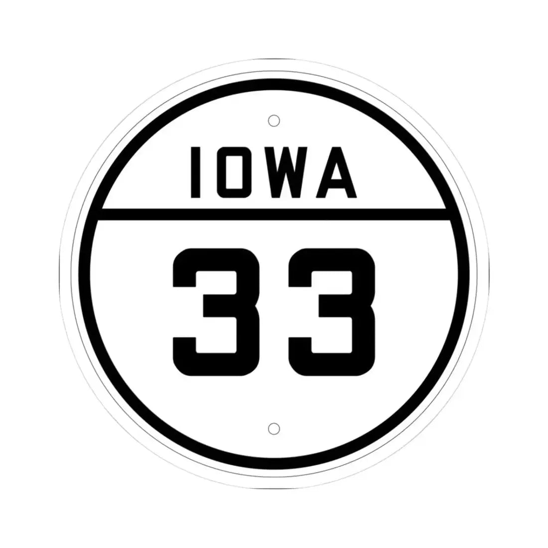 Iowa 33 1926 (Iowa) (Road Sign) STICKER Vinyl Kiss-Cut Decal 3 Inch White - The Sticker Space