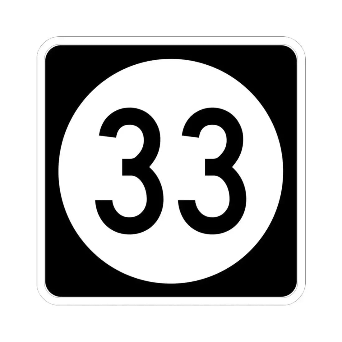 Iowa 33 (Iowa) (Road Sign) STICKER Vinyl Kiss-Cut Decal 4 Inch White - The Sticker Space