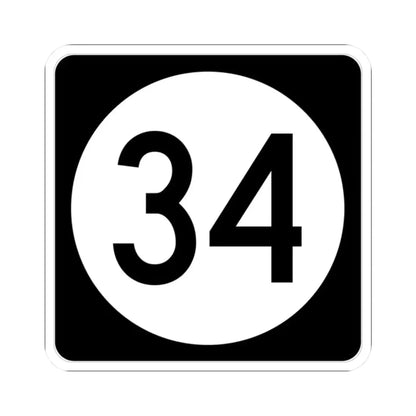 Iowa 34 (Iowa) (Road Sign) STICKER Vinyl Kiss-Cut Decal 2 Inch White - The Sticker Space