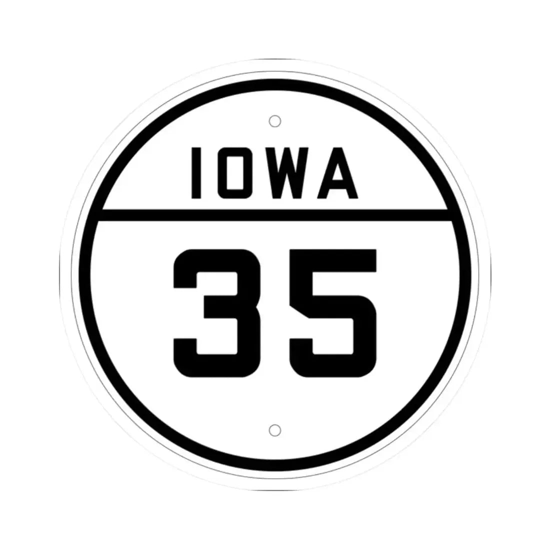 Iowa 35 1926 (Iowa) (Road Sign) STICKER Vinyl Kiss-Cut Decal 2 Inch White - The Sticker Space