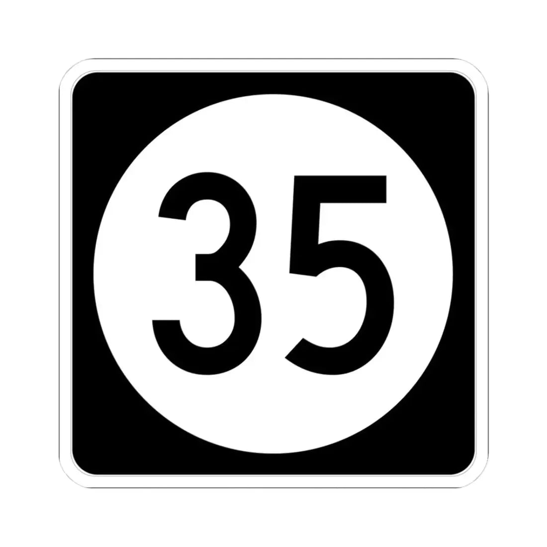 Iowa 35 (Iowa) (Road Sign) STICKER Vinyl Kiss-Cut Decal 3 Inch White - The Sticker Space