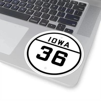 Iowa 36 1926 (Iowa) (Road Sign) STICKER Vinyl Kiss-Cut Decal - The Sticker Space