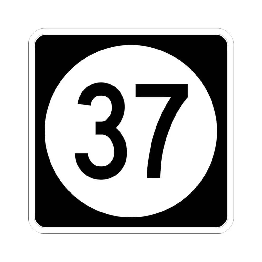 Iowa 37 (Iowa) (Road Sign) STICKER Vinyl Kiss-Cut Decal 4 Inch White - The Sticker Space