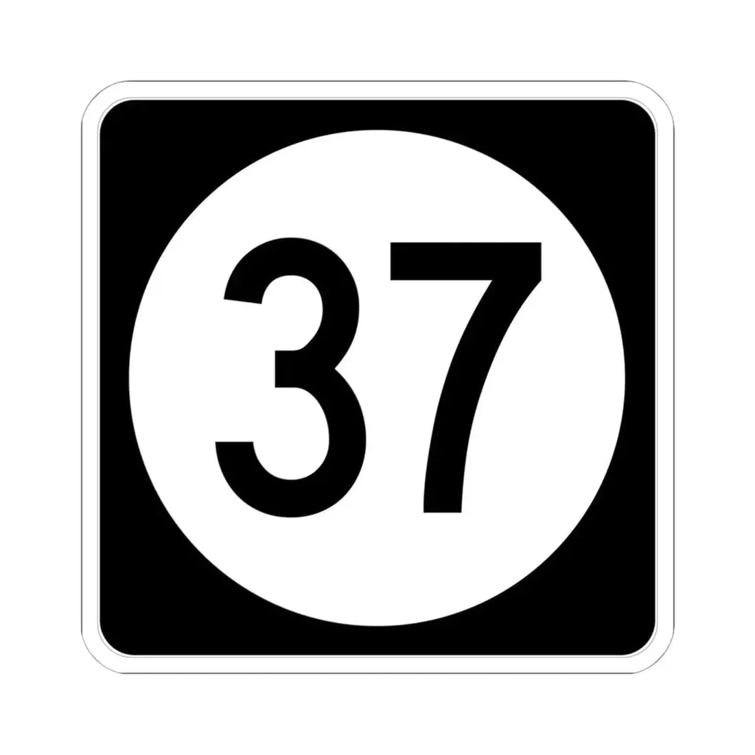 Iowa 37 (Iowa) (Road Sign) STICKER Vinyl Kiss-Cut Decal 6 Inch White - The Sticker Space