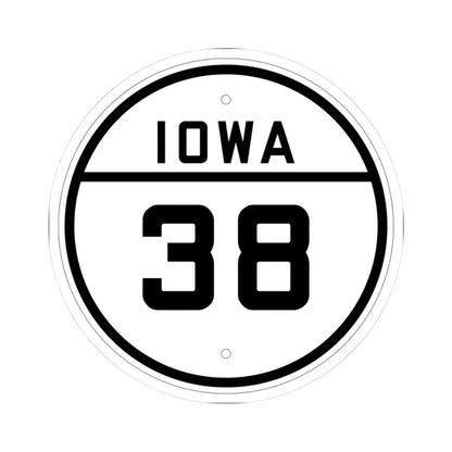 Iowa 38 1926 (Iowa) (Road Sign) STICKER Vinyl Kiss-Cut Decal 3 Inch White - The Sticker Space