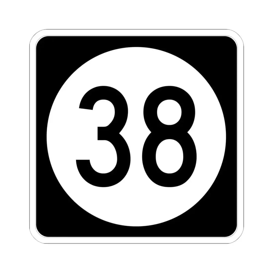 Iowa 38 (Iowa) (Road Sign) STICKER Vinyl Kiss-Cut Decal 6 Inch White - The Sticker Space