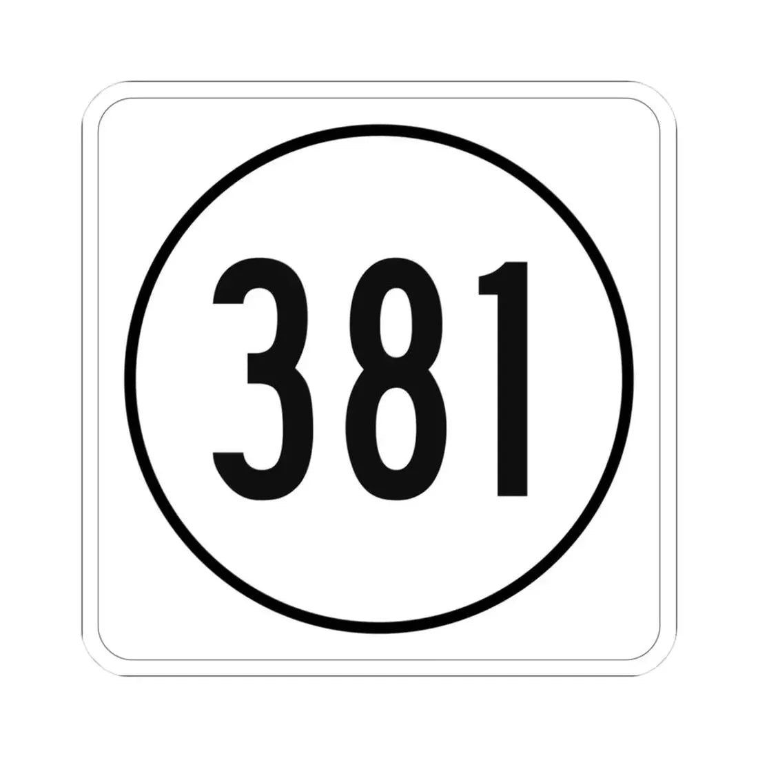 Iowa 381 1948 (Iowa) (Road Sign) STICKER Vinyl Kiss-Cut Decal 3 Inch White - The Sticker Space