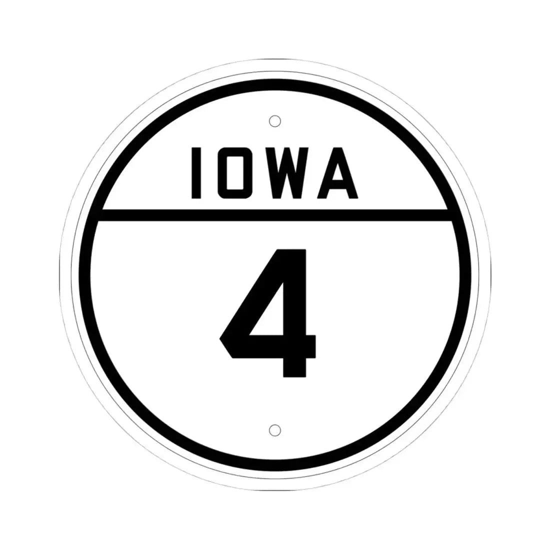 Iowa 4 1926 (Iowa) (Road Sign) STICKER Vinyl Kiss-Cut Decal 4 Inch White - The Sticker Space