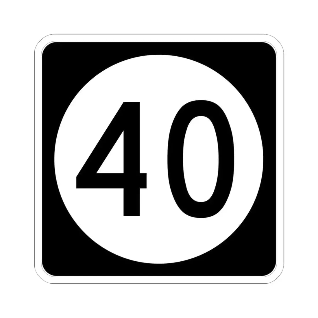 Iowa 40 (Iowa) (Road Sign) STICKER Vinyl Kiss-Cut Decal 6 Inch White - The Sticker Space