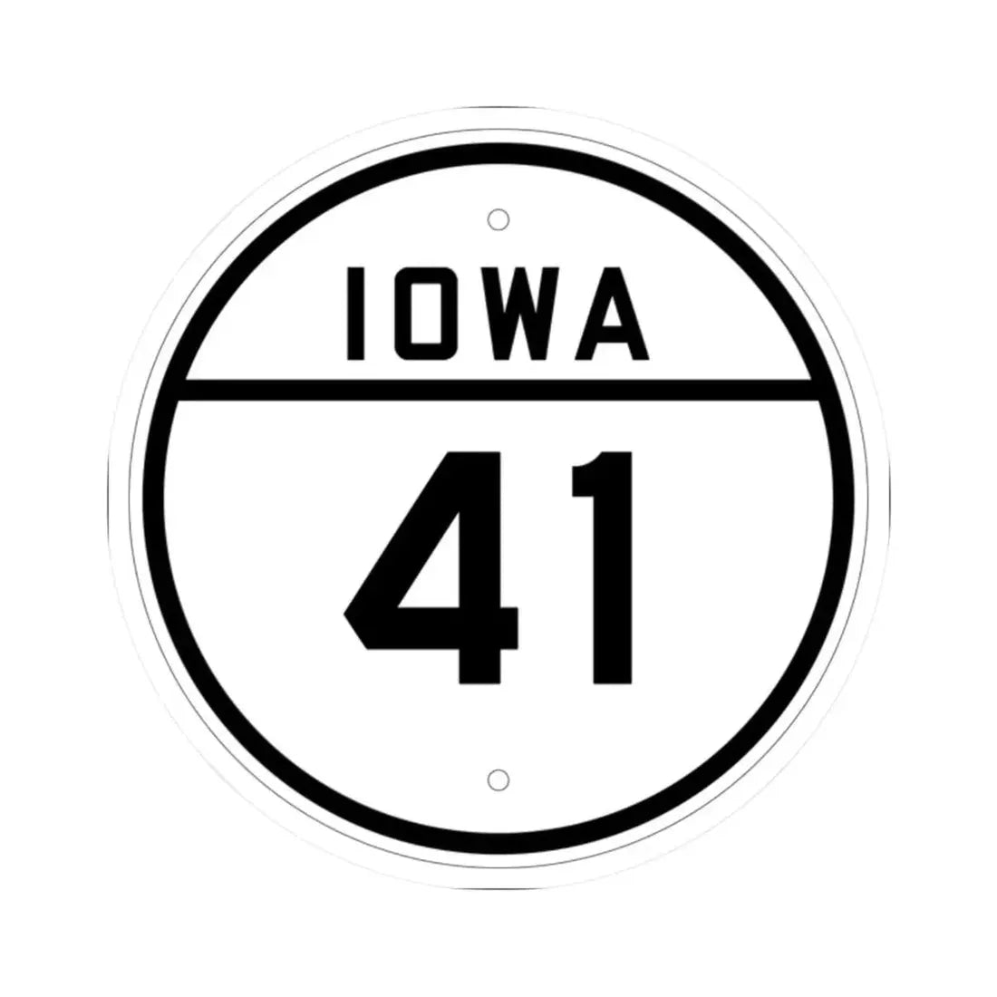 Iowa 41 1926 (Iowa) (Road Sign) STICKER Vinyl Kiss-Cut Decal 2 Inch White - The Sticker Space