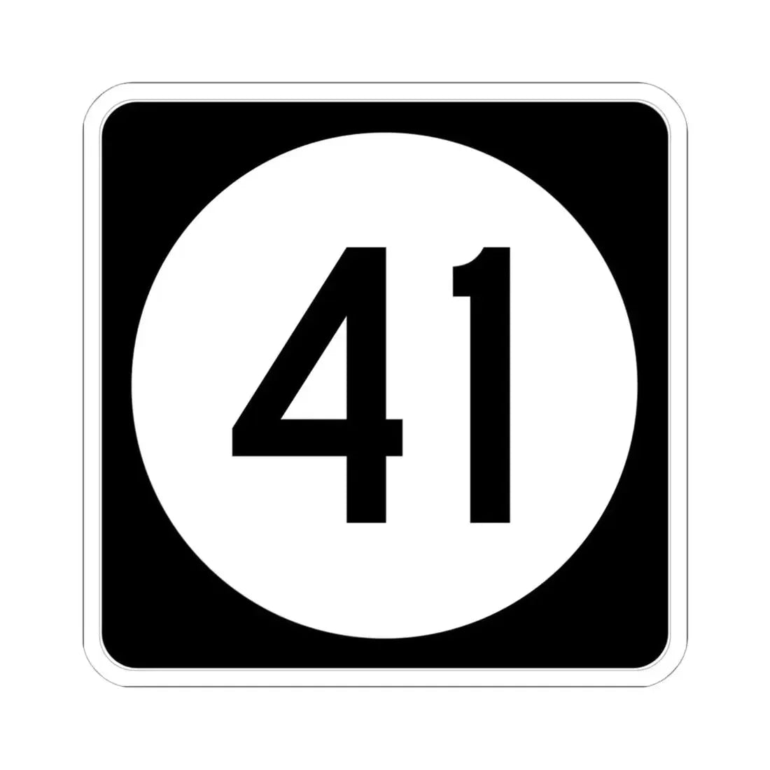 Iowa 41 (Iowa) (Road Sign) STICKER Vinyl Kiss-Cut Decal 6 Inch White - The Sticker Space